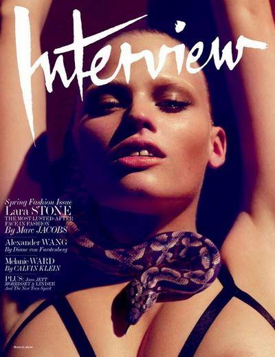 Обнаженная Лара Стоун (Lara Stone) в Interview magazine