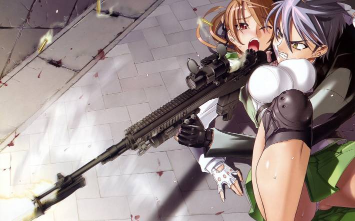 highschool of the dead, школа мертвецов