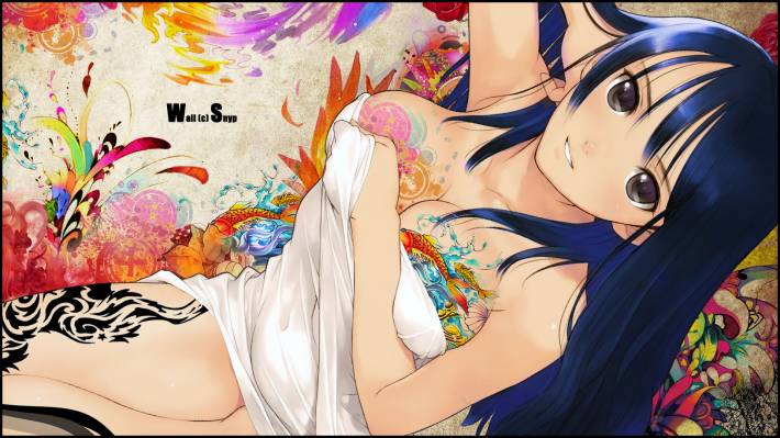 tony taka ecchi, девушка, взгляд, грудь
