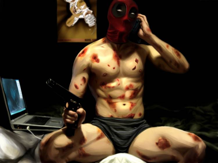 deadpool, marvel, comics, gun