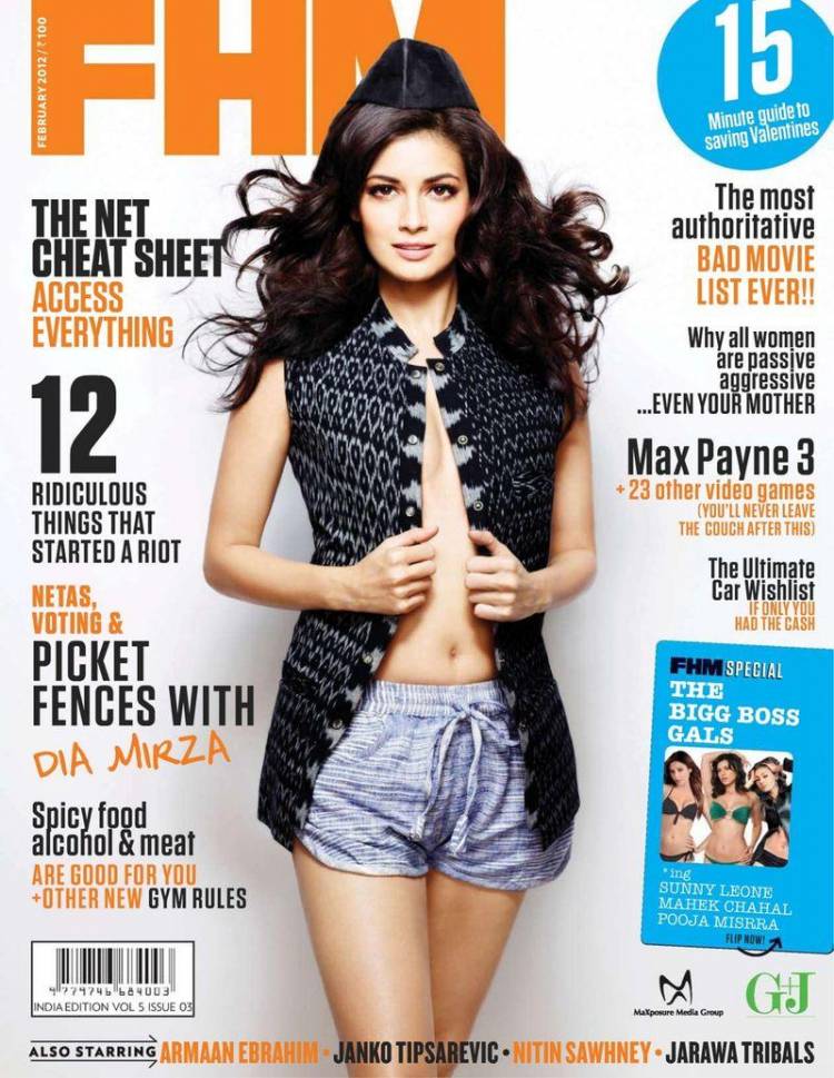 Раздетая Dia Mirza - FHM February 2012  India