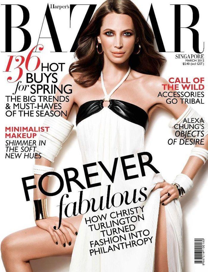 Обнаженная Christy Turlington - Harpers Bazaar March 2012 Singapore