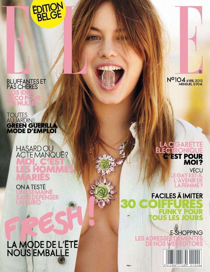 Откровенная Camille Rowe - Elle April 2012  Belgium