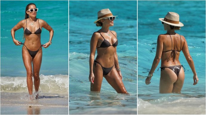 Модель Sylvie Meis отдыхает в Сен-Бартелеми