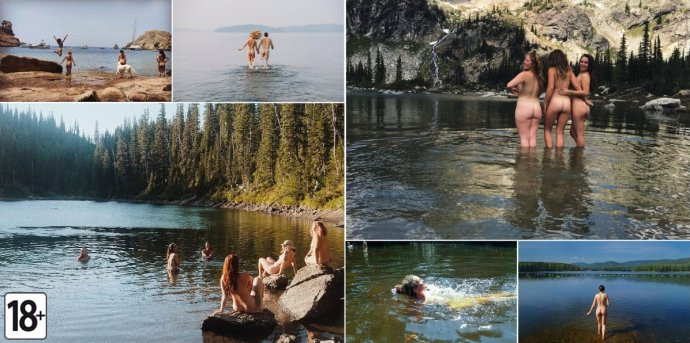 Фотографии девушек, предпочитающих купаться без одежды.