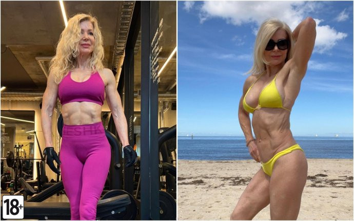 64-летняя женщина восхищает поклонников своим подтянутым телом.